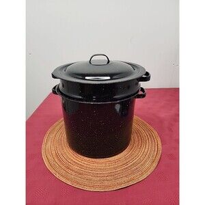 Vintage Granite Ware Blue & White Speckled Multi-Pot 7.5 Qt 3 Piece Set